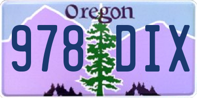 OR license plate 978DIX