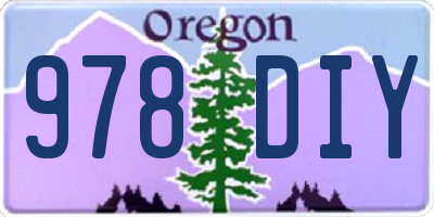 OR license plate 978DIY
