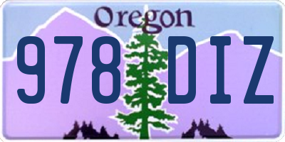 OR license plate 978DIZ