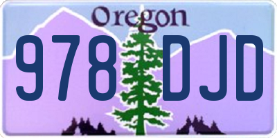 OR license plate 978DJD