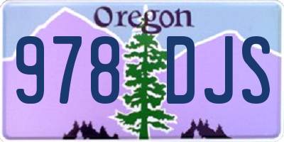 OR license plate 978DJS