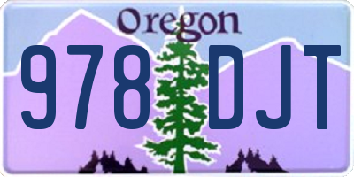 OR license plate 978DJT