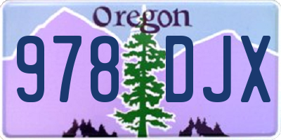 OR license plate 978DJX