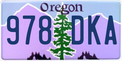 OR license plate 978DKA