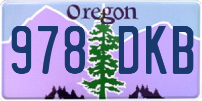 OR license plate 978DKB