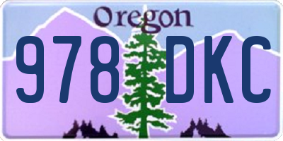 OR license plate 978DKC
