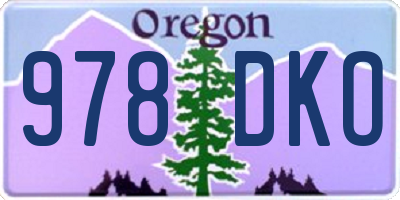 OR license plate 978DKO