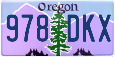 OR license plate 978DKX