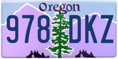 OR license plate 978DKZ