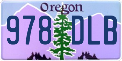 OR license plate 978DLB