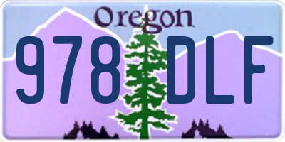OR license plate 978DLF