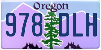 OR license plate 978DLH