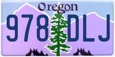 OR license plate 978DLJ