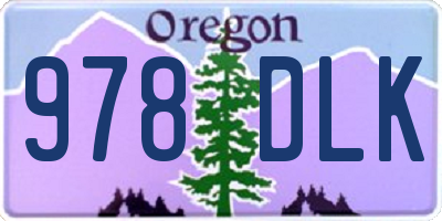 OR license plate 978DLK