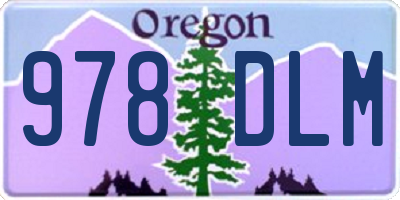 OR license plate 978DLM