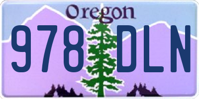 OR license plate 978DLN