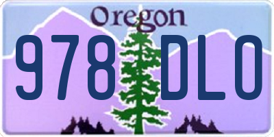 OR license plate 978DLO
