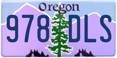 OR license plate 978DLS
