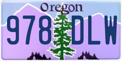 OR license plate 978DLW