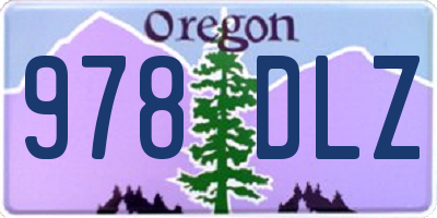 OR license plate 978DLZ
