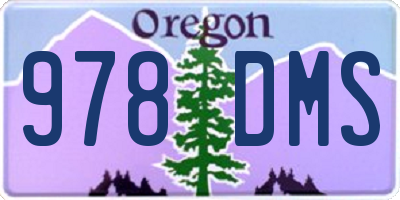 OR license plate 978DMS