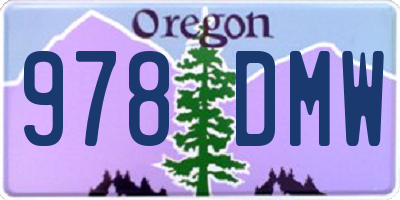 OR license plate 978DMW