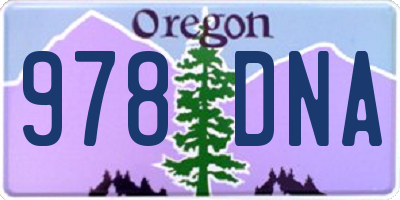 OR license plate 978DNA