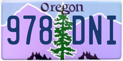 OR license plate 978DNI