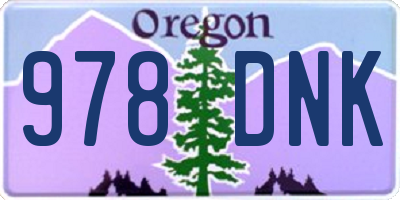OR license plate 978DNK