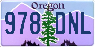 OR license plate 978DNL