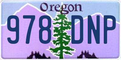 OR license plate 978DNP