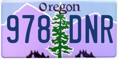 OR license plate 978DNR