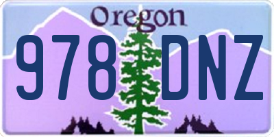 OR license plate 978DNZ