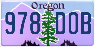 OR license plate 978DOB
