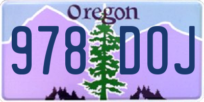 OR license plate 978DOJ