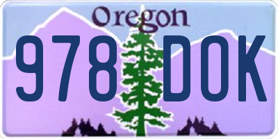 OR license plate 978DOK