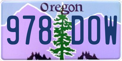 OR license plate 978DOW