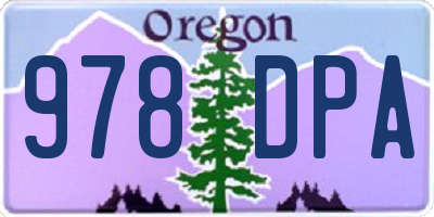 OR license plate 978DPA
