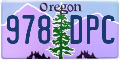OR license plate 978DPC