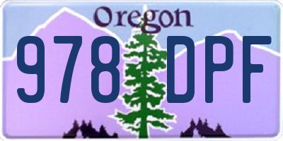 OR license plate 978DPF
