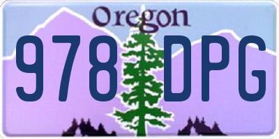 OR license plate 978DPG