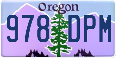 OR license plate 978DPM
