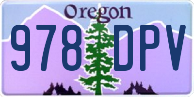 OR license plate 978DPV