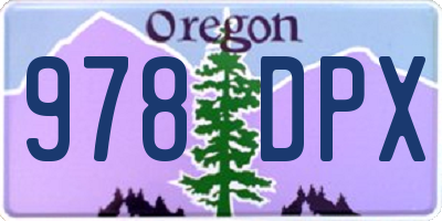 OR license plate 978DPX