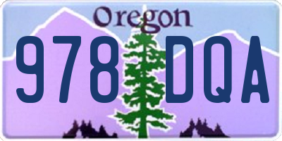 OR license plate 978DQA