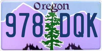 OR license plate 978DQK