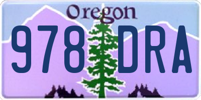OR license plate 978DRA