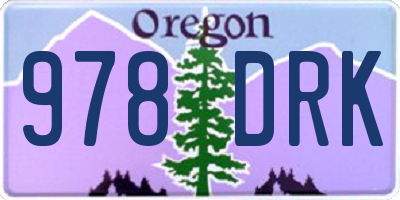 OR license plate 978DRK
