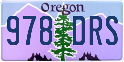 OR license plate 978DRS