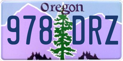 OR license plate 978DRZ